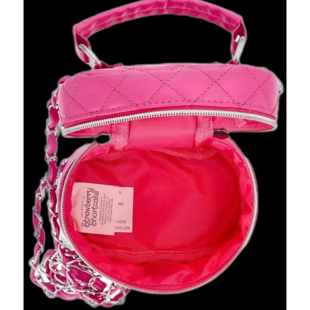 Strawberry Shortcake Girls Mini Quilted Faux Leather Crossbody Bag Pink NEW